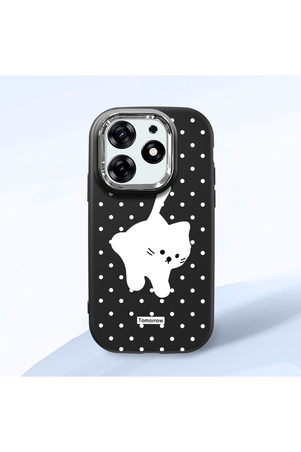 Tecno Spark 10 Pro(Ki7) Compatible Shock-Absorbing Camera Protected Black Silicone Case Cat