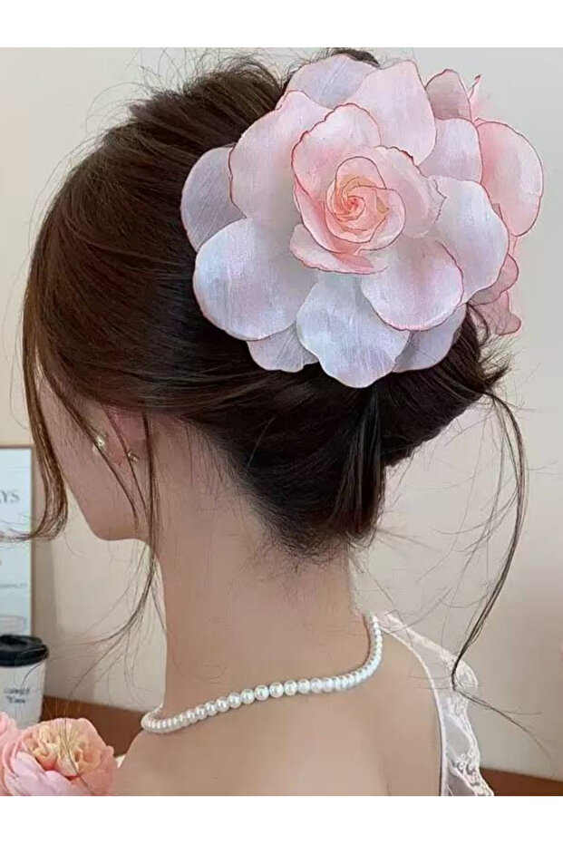 Light Pink Floral Hair Clip