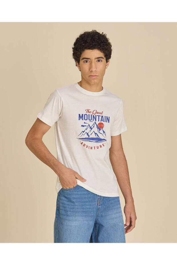 Senior Boys White Mountain Graphic T-Shirt