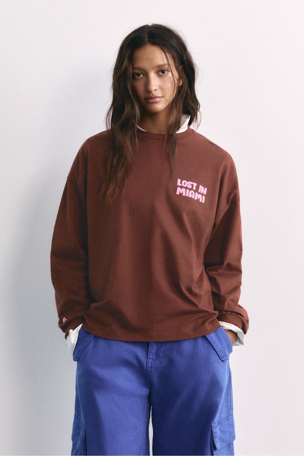Oversize grafik baskılı tişört