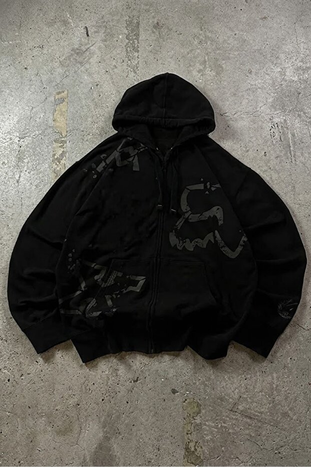Black Green Claw Printed Streerwaer Unisex Sweatshirt