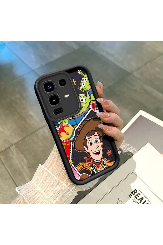 Infinix Note 50 4g Compatible Black Silicone Case Shockproof with Camera Protection Cartoon
