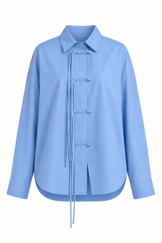 Blue Chinese Buttoned Shirt - 5124