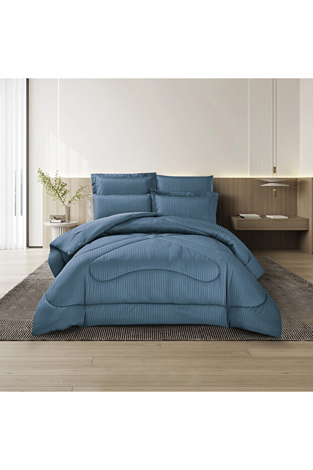 Striped Comforter Set Blue