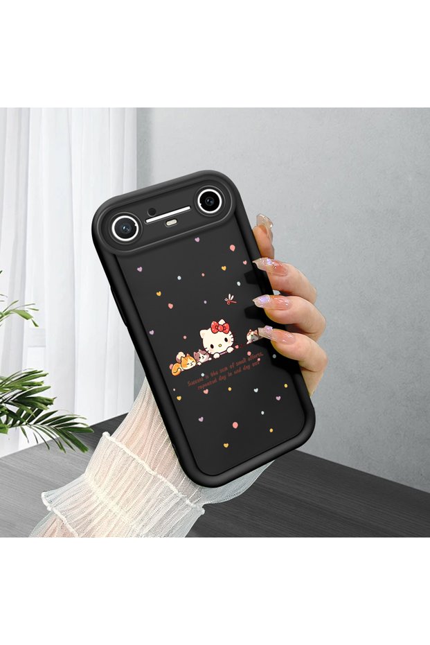 Tecno Spark Slim/Pova Slim Compatible Shockproof Black Silicone Case with Camera Protection Cartoon