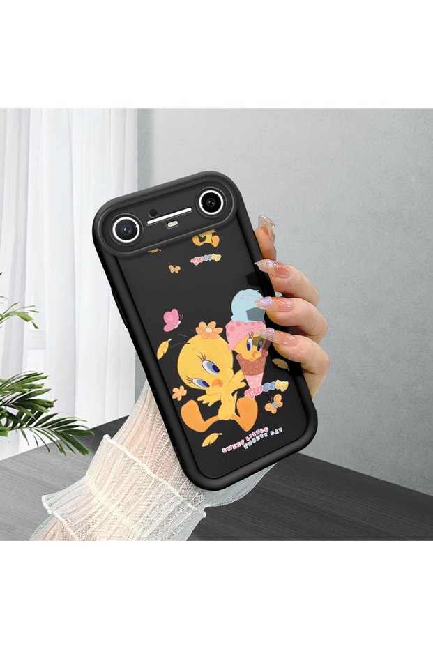 حافظة مطبوعة أنيقة من السيليكون الأسود متوافقة مع Tecno Spark Slim/Pova Slim ومضادة للصدمات وواقية للكاميرا