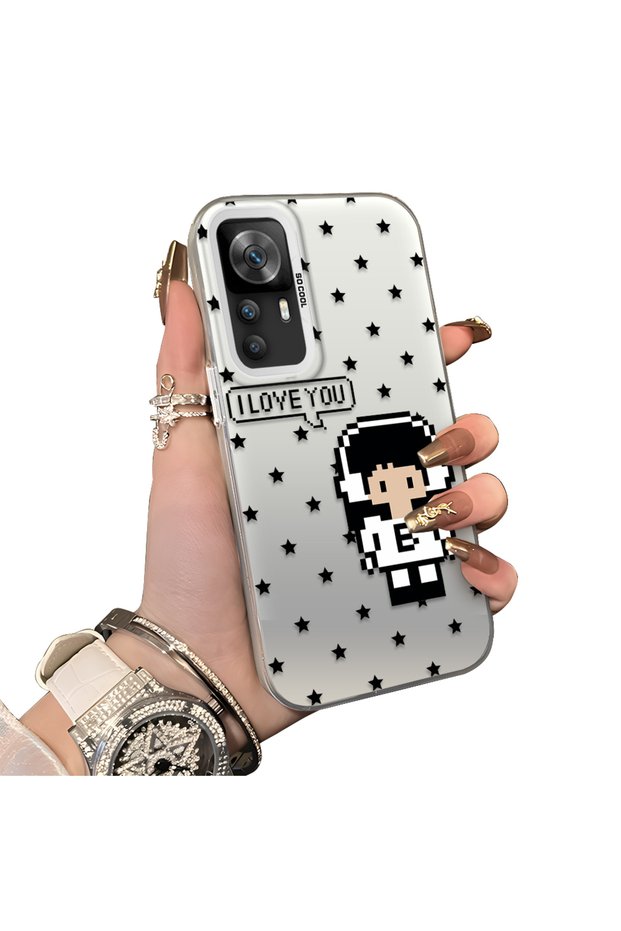 Xiaomi Redmi K50 Ultra Compatible Hard Acrylic Back Silicone Edge Lens Protection Case