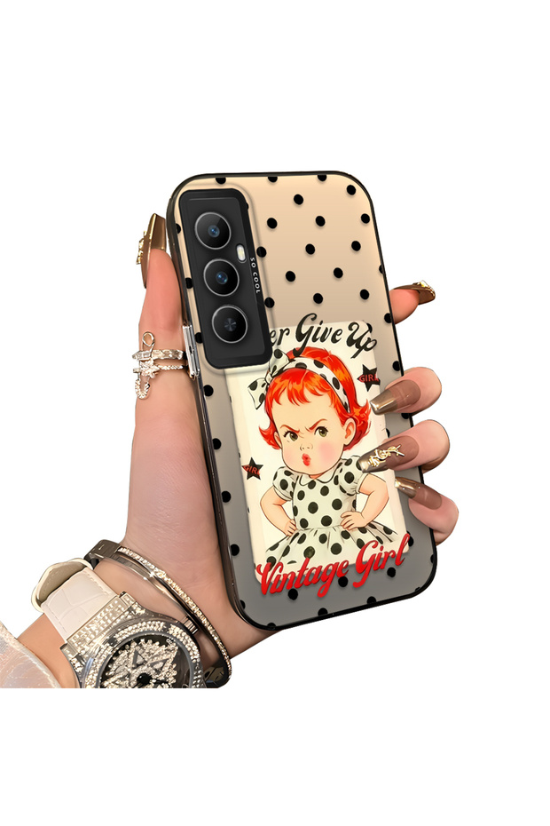 Realme C65 4g Compatible Hard Acrylic Back Silicone Edge Lens Protection Case