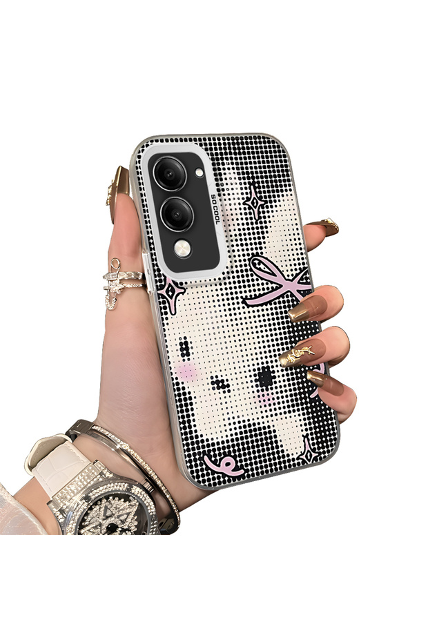 Vivo Y29S Compatible Hard Acrylic Back Silicone Edge Lens Protection Case