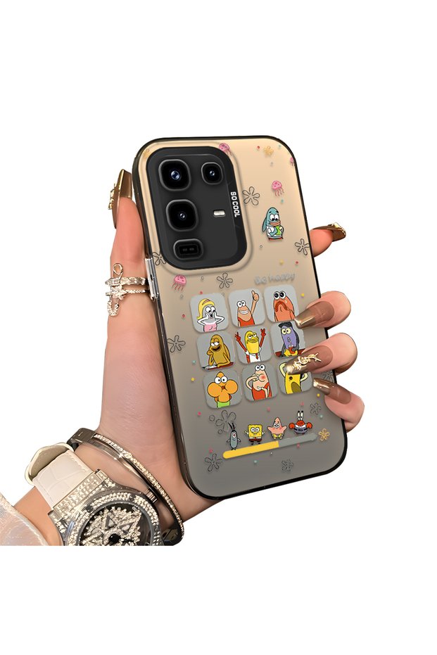 Infinix Note 50/Note 50 Pro Compatible Hard Acrylic Back Silicone Edge Lens Protection Case Cartoon