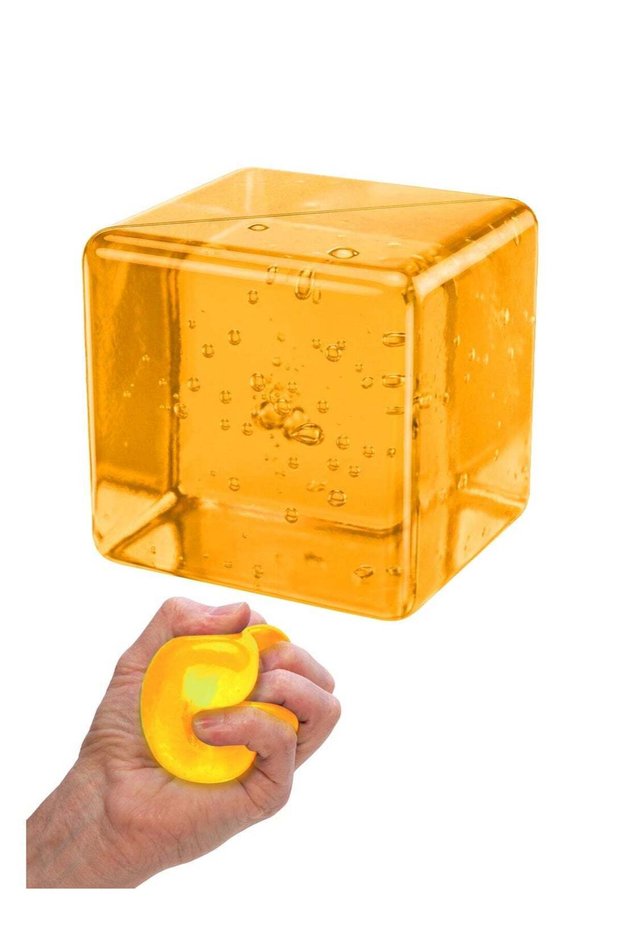 Stretchy Gel Nice Cube Heavy-Duty Squishy Fidget Toy for Big Hands & Adults, Ultra-Firm Gel for Stress Relief & Sensory Focus (Yellow)