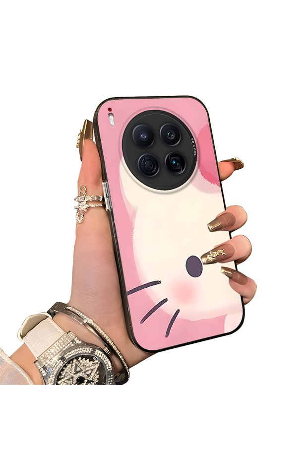Tecno Camon 40 Premier Compatible Hard Acrylic Back Silicone Edge Lens Protection Kitty Case