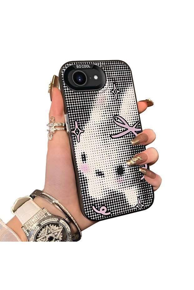 iPhone 16E Compatible Hard Acrylic Back Silicone Edge Lens Protection Case