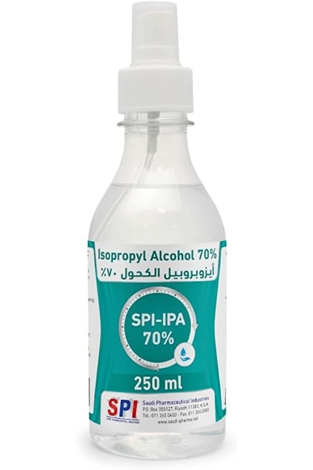 بخاخ مطهر أيزوبروبيل 70% من شركة إس بي آي، 250 مل