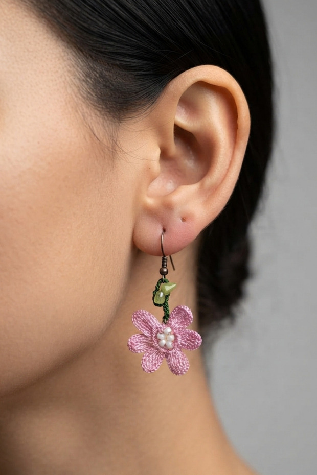 Daisy Flower Oya Handmade Ethnic Bohemian Earrings