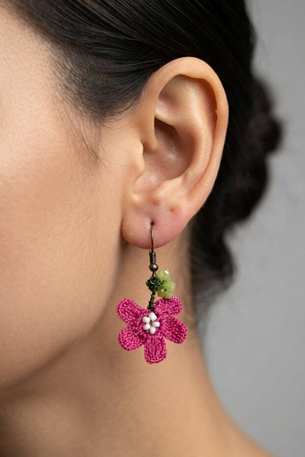Daisy Flower Oya Handmade Ethnic Bohemian Earrings