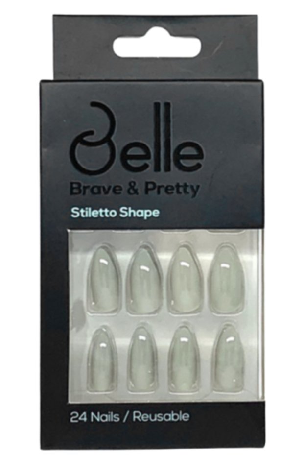self-adhesive artificial nails in glossy gray