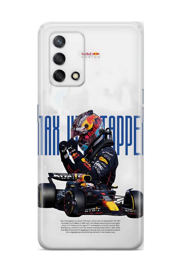 Oppo A74 Compatible Max Verstappen Patterned Transparent Phone Case