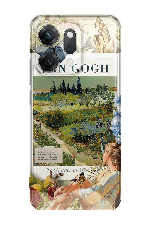 Oppo Reno 14 Compatible Van Gogh Art Patterned Transparent Phone Case