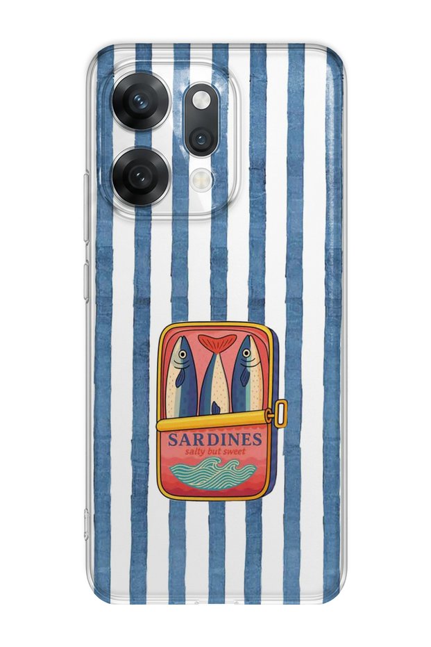 Oppo Reno 14 Compatible Sardine Box Patterned Transparent Phone Case