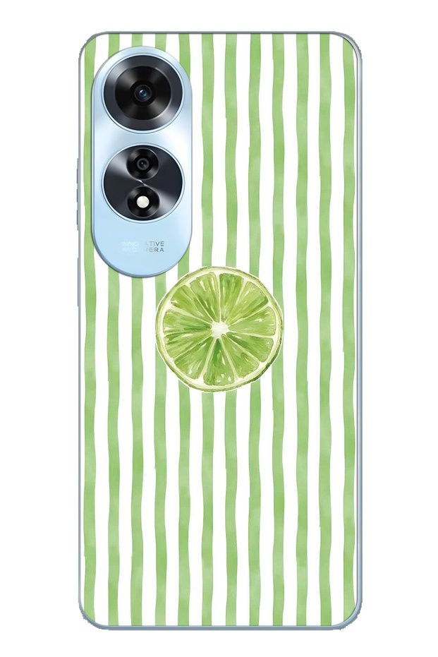 Oppo A60 Compatible Lime Slice Patterned Transparent Phone Case