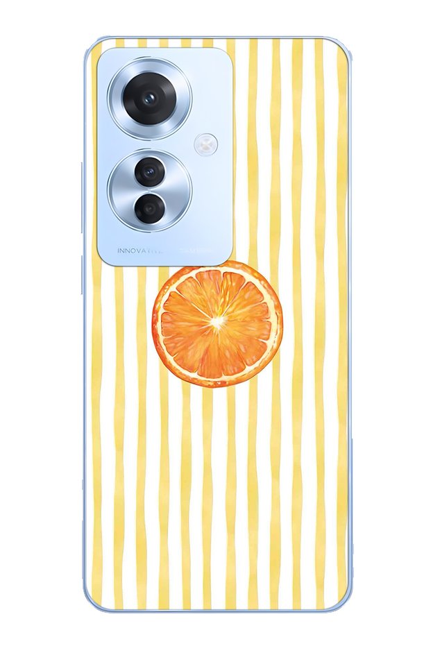 Oppo Reno 11F 5g Compatible Orange Slice Patterned Transparent Phone Case