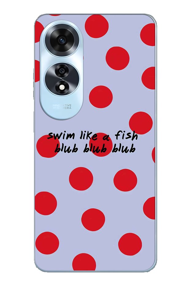Oppo A60 Compatible Red Polka Dot Patterned Transparent Phone Case