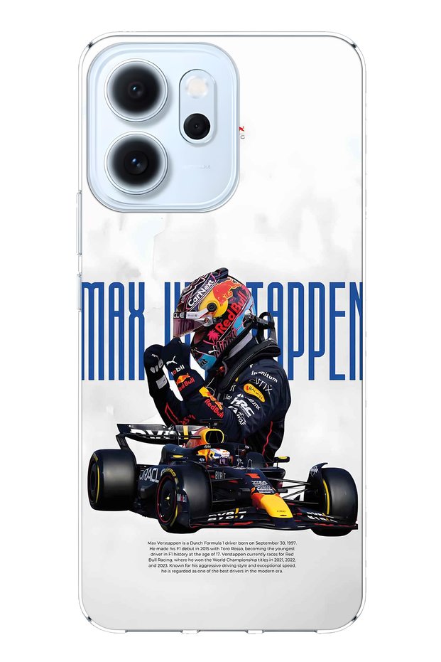 Oppo Reno 14F Compatible Max Verstappen Patterned Transparent Phone Case