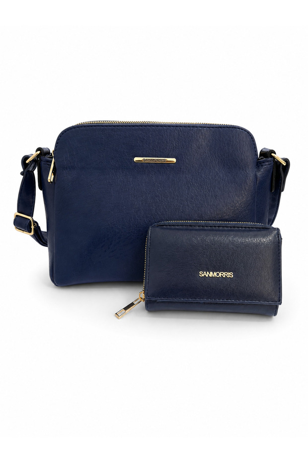 Women's Faux Leather Crossbody Shoulder Bag & Wallet Set