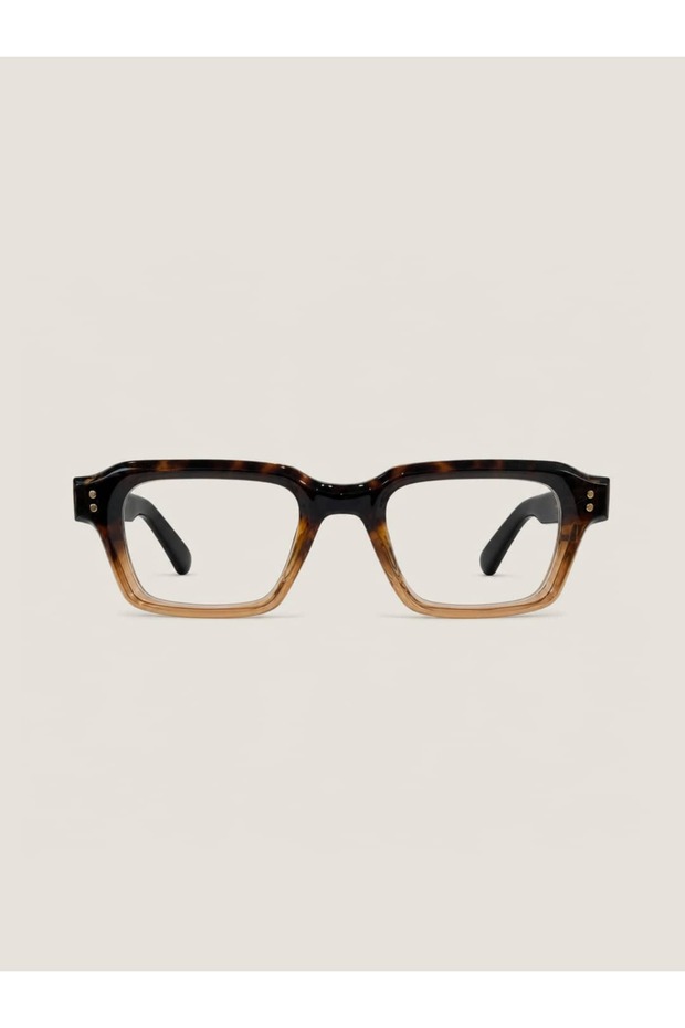 Unisex Rectangular Clear Glass Eyeglasses Leopard Pattern Frame Garcia C1