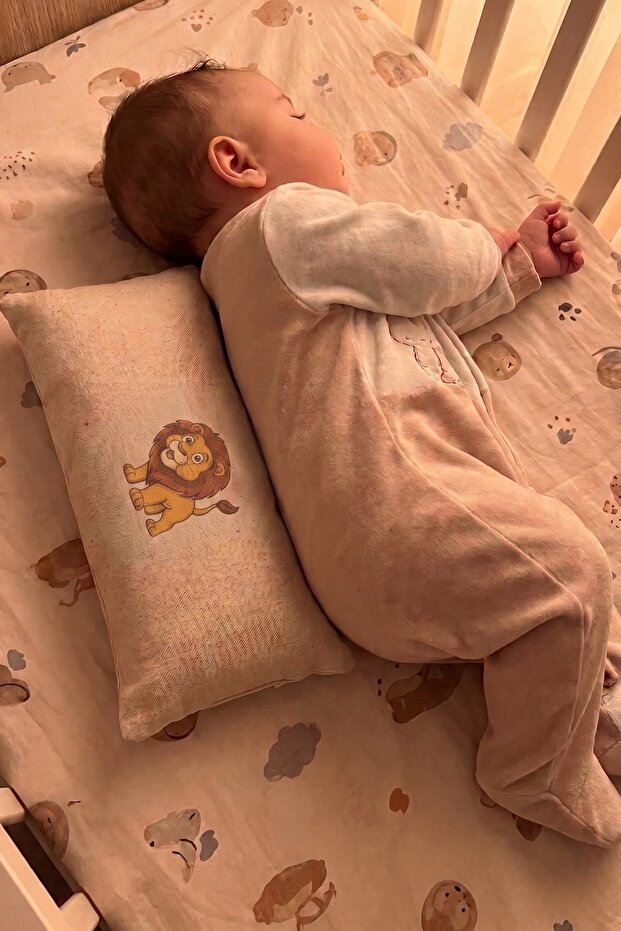 Aslan Cotton Linen Baby Waist Support Pillow Breastfeeding Support Pillow Crib Cushion 15X30 cm