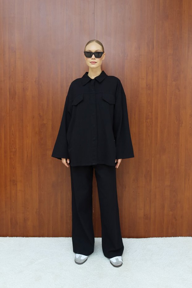 Gabardine Belted Suit 12-8843