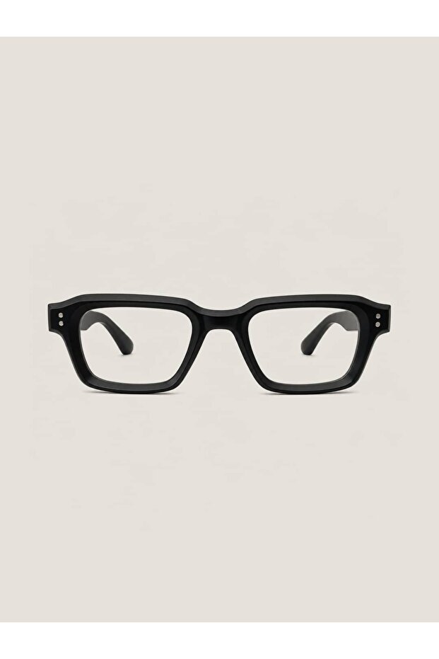 Unisex Rectangular Transparent Glass Eyeglasses Black Frame Garcia C5