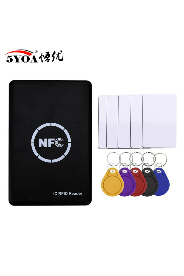 with 5 Keys 5 Cards 5YOA RFID Duplicator Card Reader Copier Key fob NFC Smart Card Reader Writer 13.