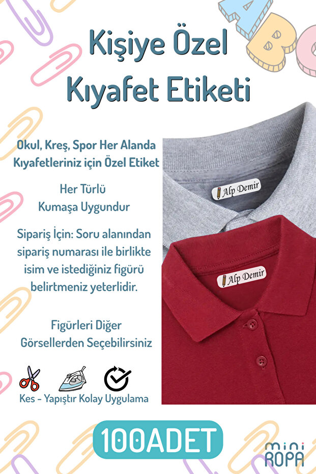 Name-Customized School Label School Clothing Fabric Label Nursery Kindergarten Primary School Clothing Fabric Label