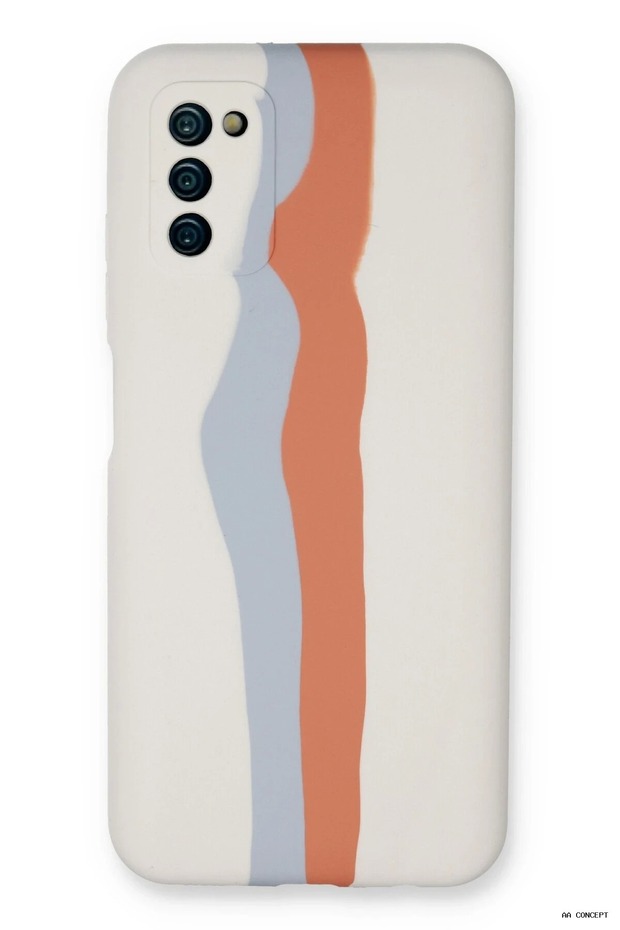 حافظة CONCEPTA Galaxy A03S من السيليكون Ebruli Launch (191523) - أبيض-برتقالي