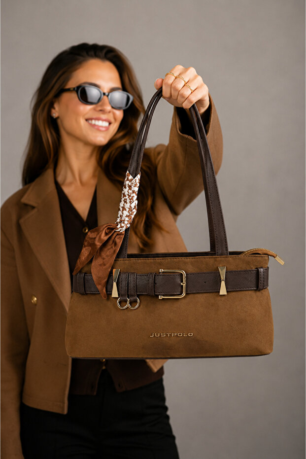 Women's Suede Fabric Luxury Design Hand & Shoulder Bag Shopper Suitable for Daily or Special Use