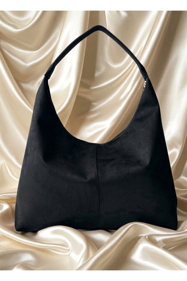 Soft Suede Texture Voluminous Women's Hand and Shoulder Bag