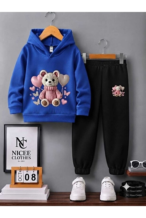 Children's Tracksuit Set Unisex (Bubble Bear Winter Print)