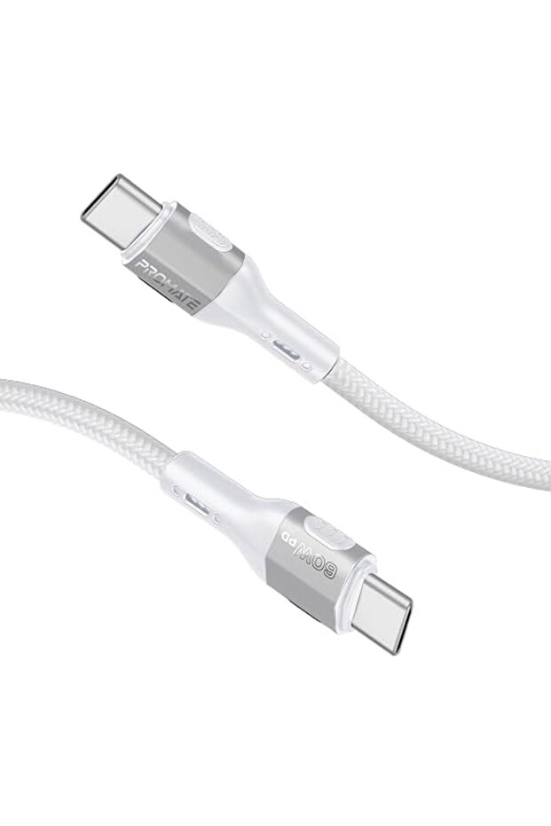 كيبل قوي USB-C إلى USB-C بقدرة 60 واط للشحن السريع ونقل البيانات من بروميت، سرعة 480 ميجابت لكل ثاني