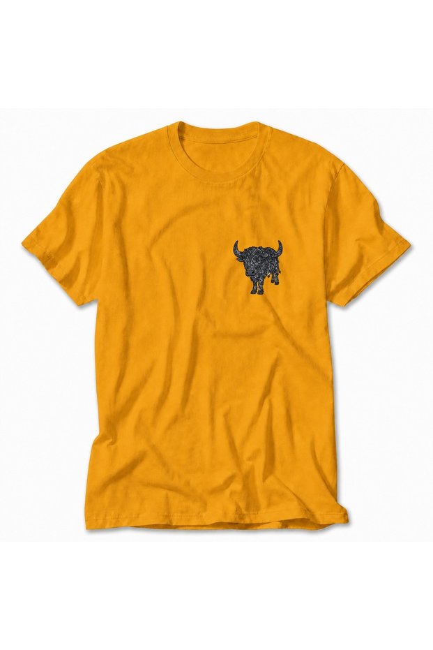 Women's Taurus Botanical Design T-Shirt Print - Yellow
