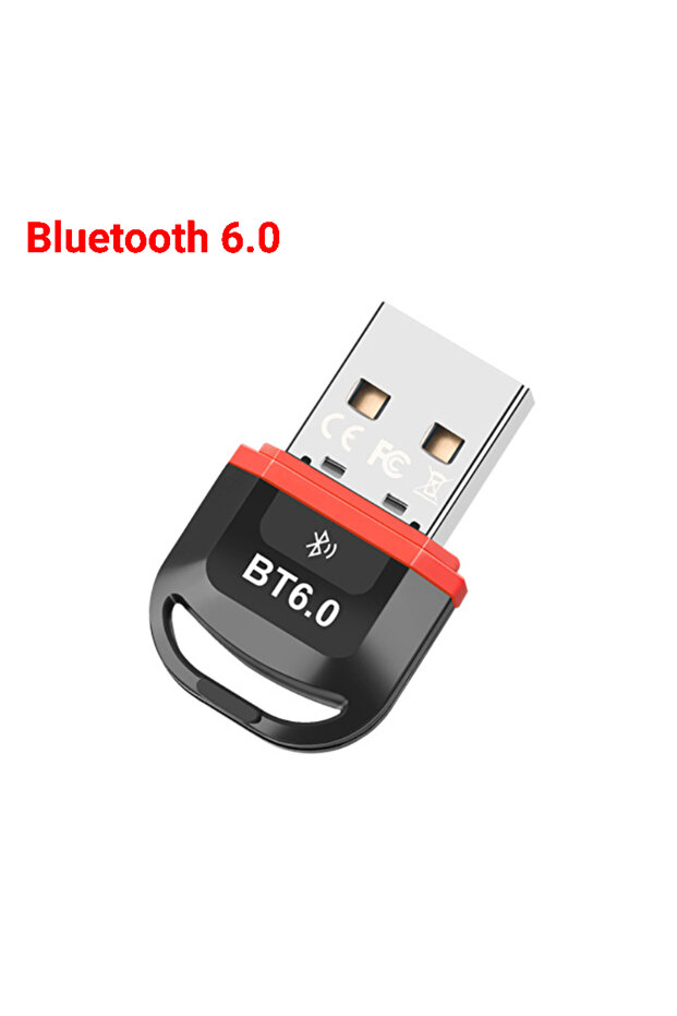 BT 6.0 Red USB Bluetooth 6.0 Adapter Bluetooth 5.4 Dongle for PC Windows 11/10/8.1 Bluetoo