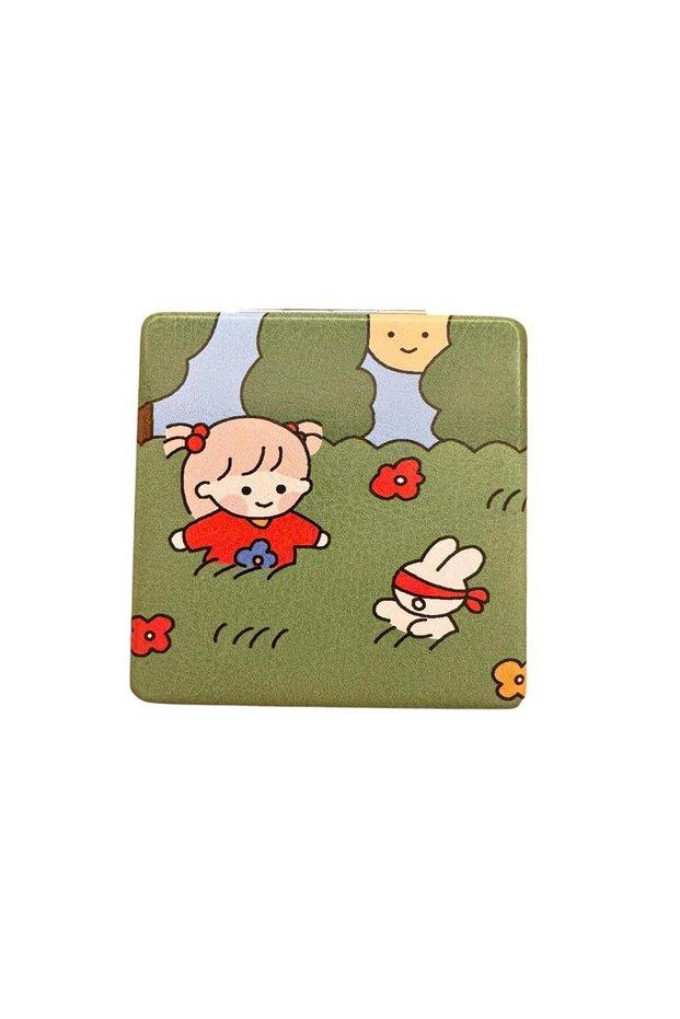 Double-Sided Magnifying Rectangular Small Pocket Makeup Mirror