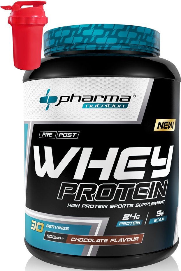 Whey Protein 900 Gr 30 Servings Chocolate Flavored 24 Grams of Protein 100% Protein Powder Shaker Gifted with a Shaker