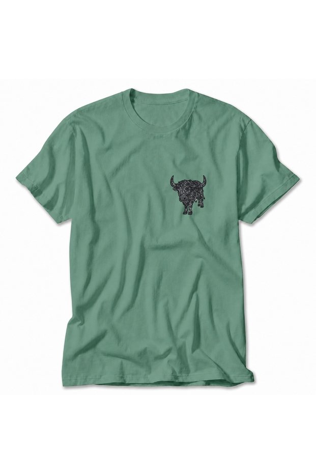 Women's Taurus Botanical Design T-Shirt Print - Green