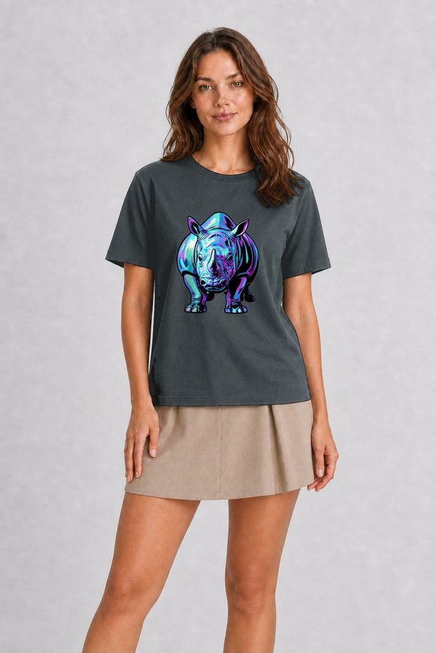 Women's Pop-Art Rhino Design - Smoked
