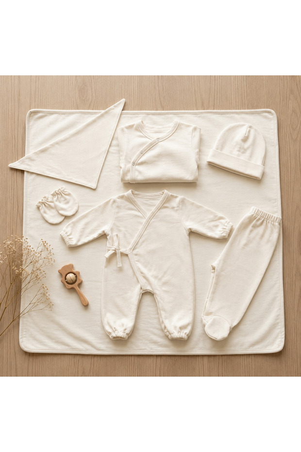 100% Cotton Combed Cotton Newborn Hospital Release Baby Set – 7 Pieces