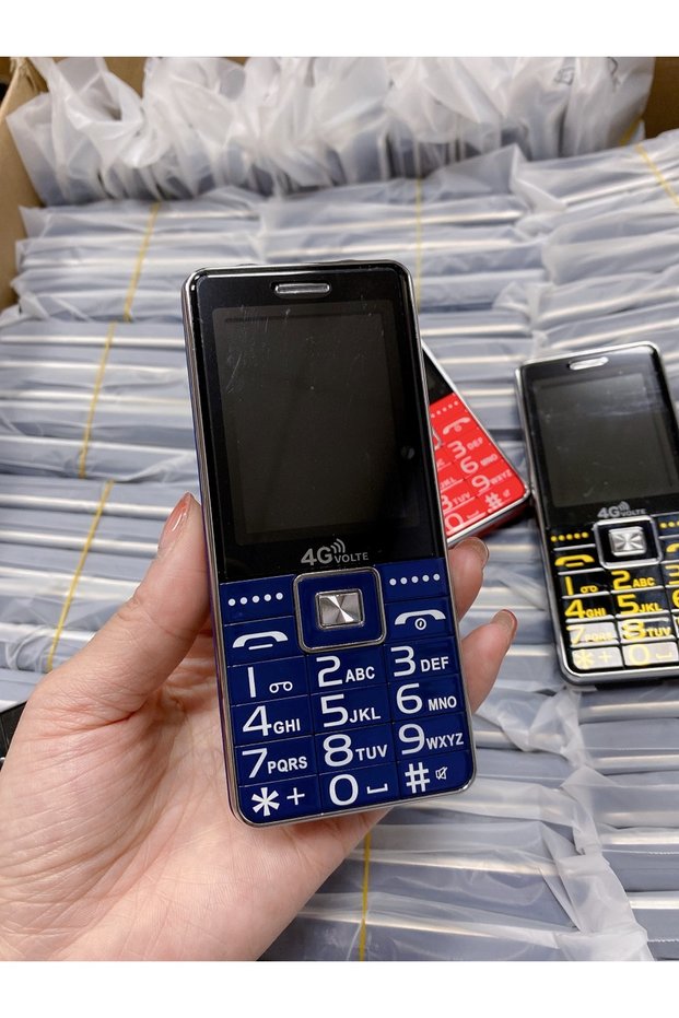 Blue Low Price Unlocked Senior Large Push-Button Phone For Elderly SOS Key Speed Dial Portable Tow S