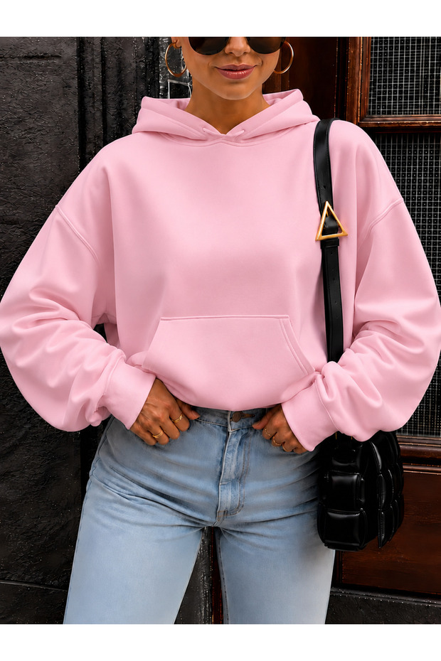 Solid Color Cotton Women's Sweatshirt