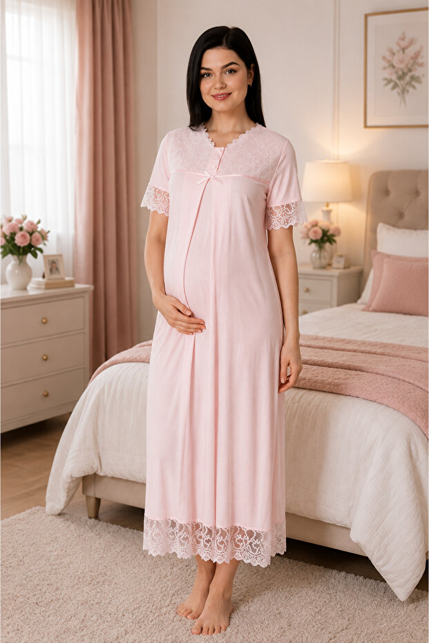 Lace Maternity Nightgown